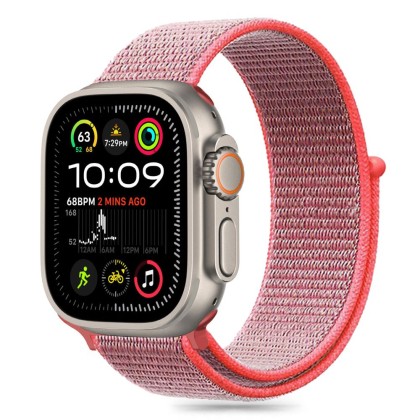 Найлонова каишка за Apple Watch 6/7/8/9/10/SE (40/41/42 mm) от Tech-Protect Nylon - Hot Pink