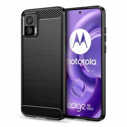 Удароустойчив кейс за Motorola Edge 30 Neo от Tech-Protect TPUcarbon - черен