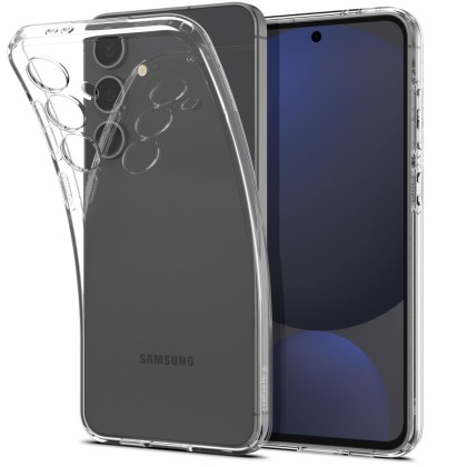 Удароустойчив, силиконов кейс за Samsung Galaxy S24 FE от Spigen Liquid Crystal - Прозрачен