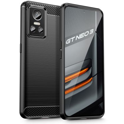 Удароустойчив кейс за Realme GT Neo 3 от Tech-Protect TPUcarbon - черен