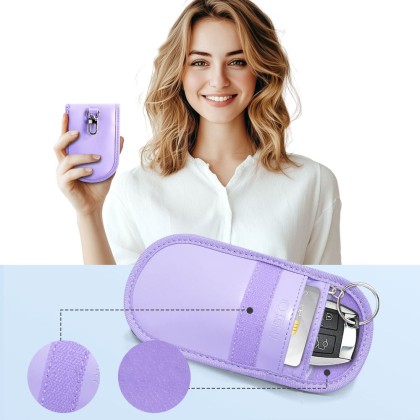 Калъф за блокиране на RFID сигнал от Keyless Go ключ от Tech-Protect KLR100 Pouch - Lavender