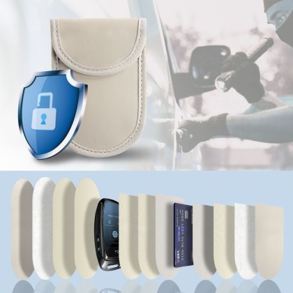 Калъф за блокиране на RFID сигнал от Keyless Go ключ от Tech-Protect KLR100 Pouch - Caffe Latte