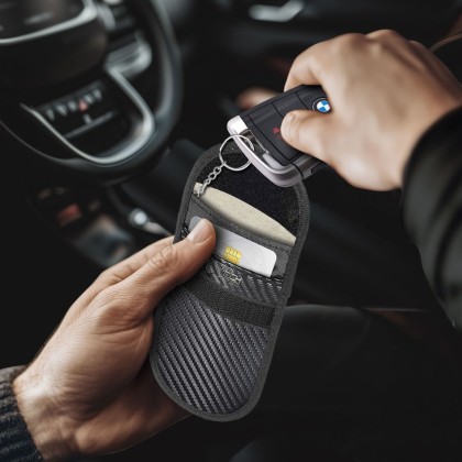 Калъф за блокиране на RFID сигнал от Keyless Go ключ от Tech-Protect KLR100 Pouch - Carbon