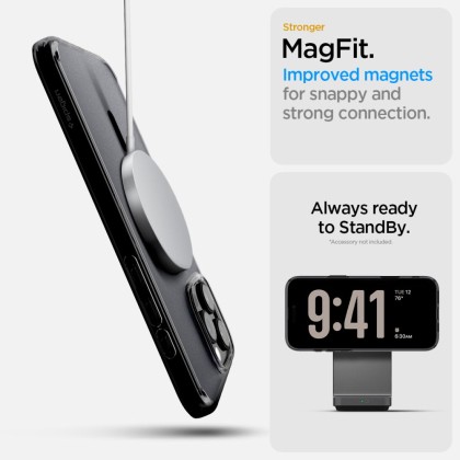 Удароустойчив, твърд кейс с MagSafe за iPhone 16 Pro от Spigen Ultra Hybrid T - Frost Black