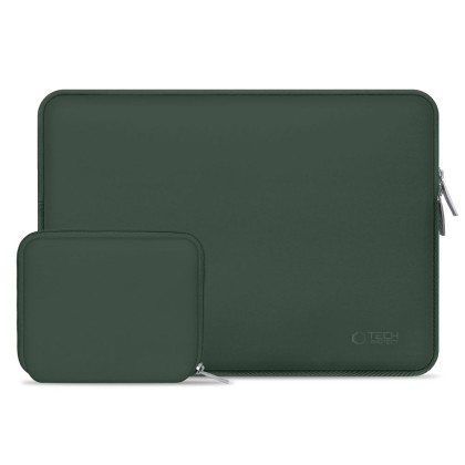 Текстилен калъф за лаптоп 13-14 инча от Tech-Protect NeoSlim - Midnight Green