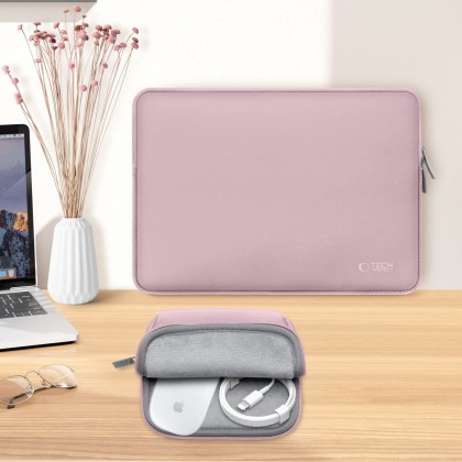 Текстилен калъф за лаптоп 15-16 инча от Tech-Protect NeoSlim - Dusty Rose