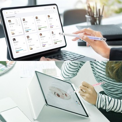 Писалка с 4 накрайника за IOS и Android от Tech-Protect USP100 - Виолетов / Розов