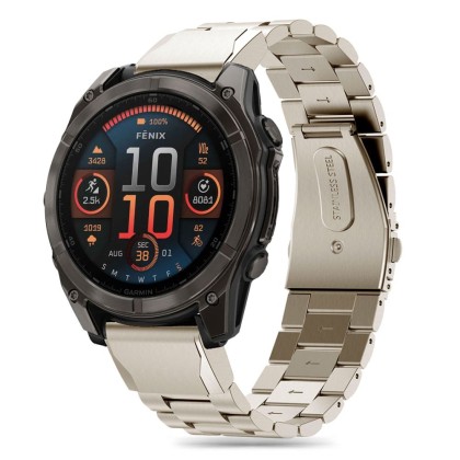 Стоманена верижка за Garmin Fenix 5 / 6 / 6 Pro / 7 / 8 (47mm) / E от Tech-Protect Stainless - Titanium