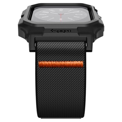 Текстилна каишка и кейс за Apple Watch 10 (46mm) от Spigen Lite Fit Pro - Черен мат