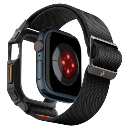Текстилна каишка и кейс за Apple Watch 10 (46mm) от Spigen Lite Fit Pro - Черен мат