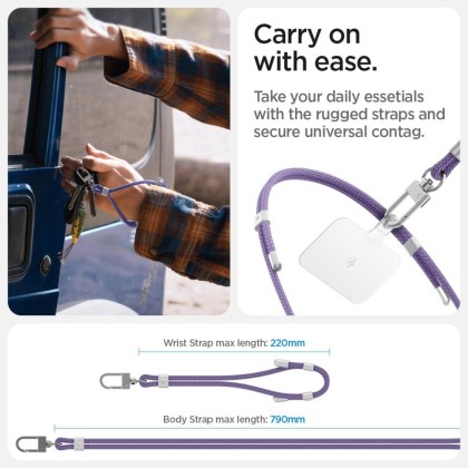 SPIGEN UNIVERSAL STRAP SET CROSSBODY & WRIST DEEP PURPLE