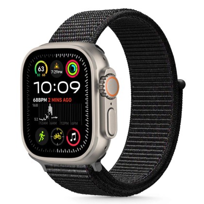 Найлонова каишка за Apple Watch 6/7/8/9/10/SE/Ultra 1-2 (44/45/46/47 mm) от Tech-Protect Nylon - Черен