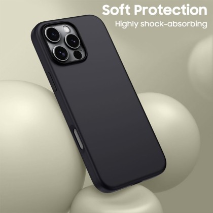 Твърд силиконов кейс с MagSafe за iPhone 16 Pro Max от Tech-Protect Silicone - Черен мат