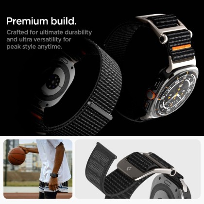 Текстилна каишка за Samsung Galaxy Watch Ultra (47mm) от Spigen DuraPro Flex - Черна