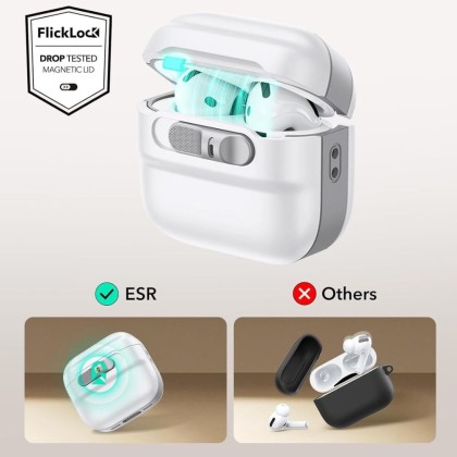 Удароустойчив калъф с MagSafe за Apple AirPods 4 от ESR Pulse Halolock - Бял