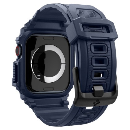 Удароустойчив кейс с каишка за Apple Watch 10 (46mm) от Spigen Rugged Armor Pro - Navy Blue