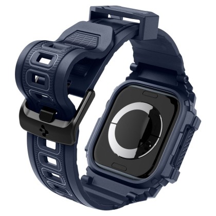 Удароустойчив кейс с каишка за Apple Watch 10 (46mm) от Spigen Rugged Armor Pro - Navy Blue