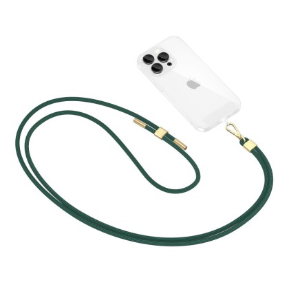 Универсален ремък 85 см за смартфон от Tech-Protect C2S Rope Crossbody Strap Hunter Green / Gold