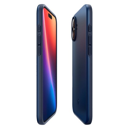 Тънък кейс с MagSafe за iPhone 16 от Spigen Thin Fit Mag - Navy Blue