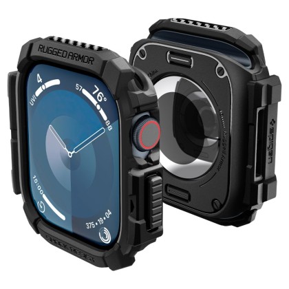 Удароустойчив кейс за Apple Watch 10 (46mm) от Spigen Rugged Armor - Черен мат