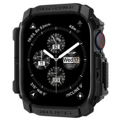 Удароустойчив кейс за Apple Watch 10 (46mm) от Spigen Rugged Armor - Черен мат