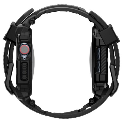 Удароустойчив кейс с каишка за Apple Watch 10 (46mm) от Spigen Rugged Armor Pro - Черен мат