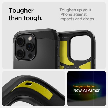  Удароустойчив кейс с MagSafe за iPhone 16 Pro от Spigen Tough Armor T Mag - Black