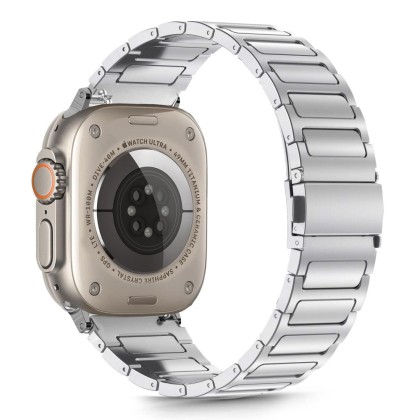 Стоманена верижка за Apple Watch 6/7/8/9/10/SE/Ultra 1-2 (44/45/46/49 mm) от Tech-Protect Stainless Classic - Сребриста