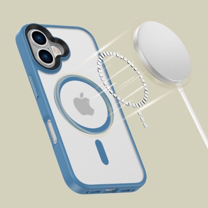 Твърд кейс с MagSafe пръстен за iPhone 16 от Tech-Protect MagMat - Matte Ultramarine