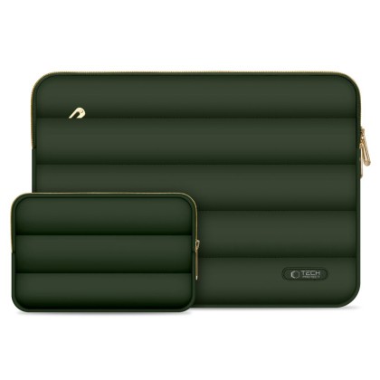 Калъф тип джоб за лаптоп 13"-14" инча от Tech-Protect Puffy - Army Green