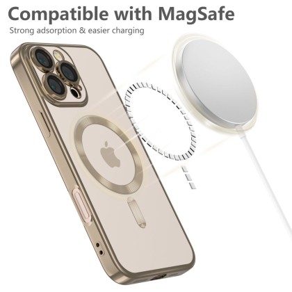 Твърд кейс с MagSafe и протектор за камерата на iPhone 16 Pro от Tech-Protect MagFlex - Shiny Desert