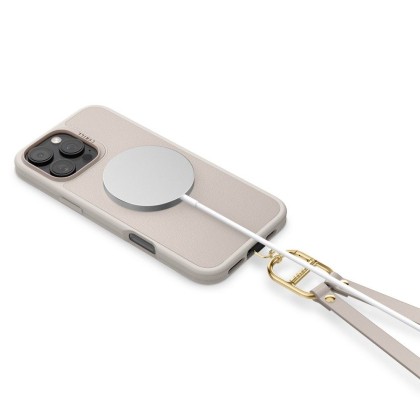 Кожен кейс с ремък и MagSafe за iPhone 16 Pro Max от Spigen Cyrill Kajuk Classic Charm - Cream