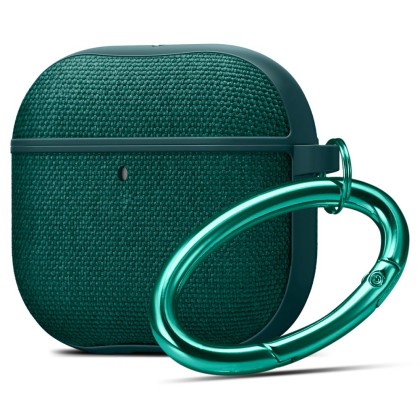 Твърд, текстилен калъф за Apple AirPods 4 от Spigen Urban Fit - Midnight Green