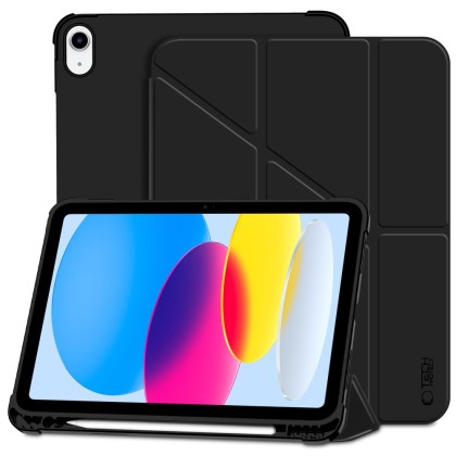 Силиконов калъф за таблет iPad 10 (10.9" 2022) от Tech-Protect SC Pen Origami - Черен