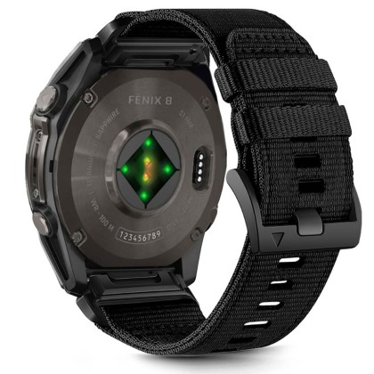 Текстилна каишка за Garmin Fenix 5x / 5x Plus / 6x / 6x Pro / 7x / 8 (51mm) от Tech-Protect Nylon Classic - Черна