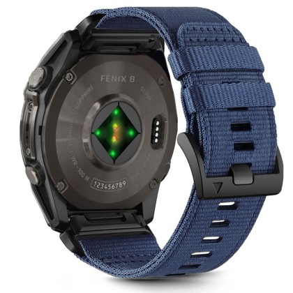 Текстилна каишка за Garmin Fenix 5x / 5x Plus / 6x / 6x Pro / 7x / 8 (51mm) от Tech-Protect Nylon Classic - Navy Blue