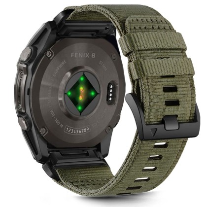 Текстилна каишка за Garmin Fenix 5x / 5x Plus / 6x / 6x Pro / 7x / 8 (51mm) от Tech-Protect Nylon Classic - Olive Green