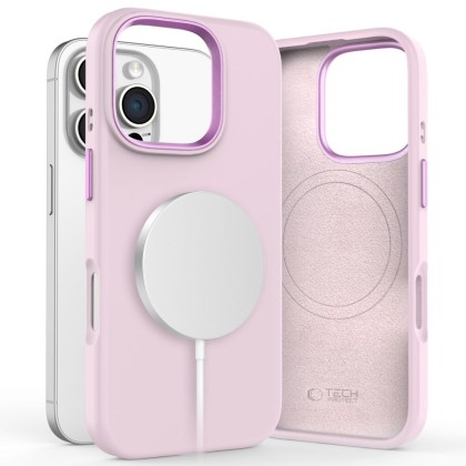 Силиконов кейс с MagSafe за iPhone 16 Pro от Tech-Protect Silicone Pure - Pink Pearl