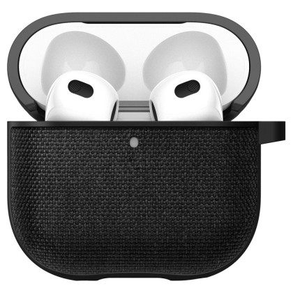 Твърд, текстилен калъф за Apple AirPods 4 от Spigen Urban Fit - Черен