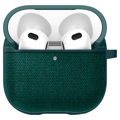 Твърд, текстилен калъф за Apple AirPods 4 от Spigen Urban Fit - Midnight Green