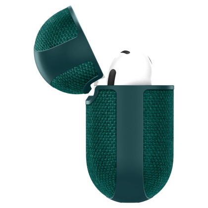 Твърд, текстилен калъф за Apple AirPods 4 от Spigen Urban Fit - Midnight Green