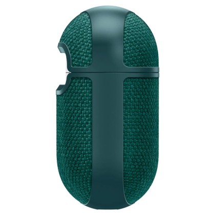 Твърд, текстилен калъф за Apple AirPods 4 от Spigen Urban Fit - Midnight Green