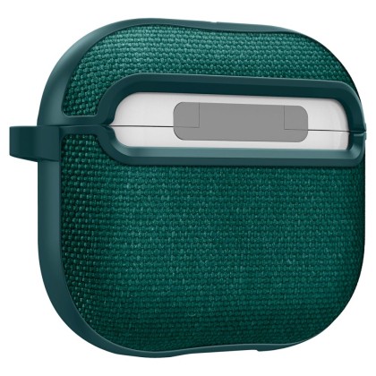 Твърд, текстилен калъф за Apple AirPods 4 от Spigen Urban Fit - Midnight Green