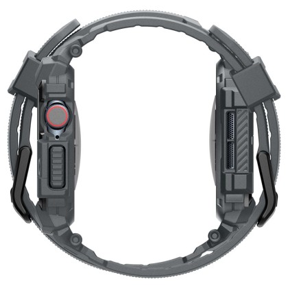 Удароустойчив кейс с каишка за Apple Watch 10 (46mm) от Spigen Rugged Armor Pro - Тъмносив