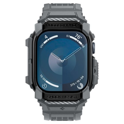 Удароустойчив кейс с каишка за Apple Watch 10 (46mm) от Spigen Rugged Armor Pro - Тъмносив