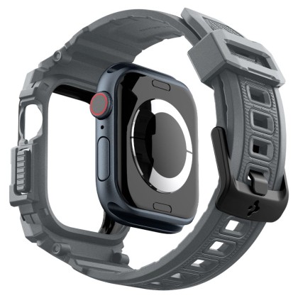 Удароустойчив кейс с каишка за Apple Watch 10 (46mm) от Spigen Rugged Armor Pro - Тъмносив