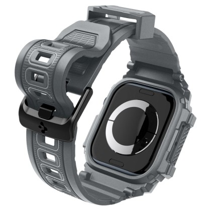 Удароустойчив кейс с каишка за Apple Watch 10 (46mm) от Spigen Rugged Armor Pro - Тъмносив