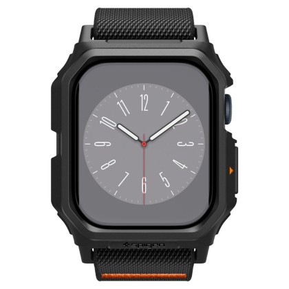Текстилна каишка и кейс за Apple Watch 10 (42mm) от Spigen Lite Fit Pro - Черен мат