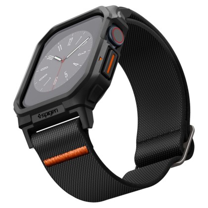 Текстилна каишка и кейс за Apple Watch 10 (42mm) от Spigen Lite Fit Pro - Черен мат