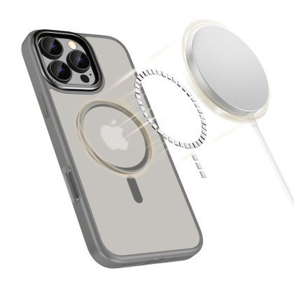 Кейс с MagSafe за iPhone 16 Pro Max от Tech-Protect MagEdge - Titanium / Gunmetal 